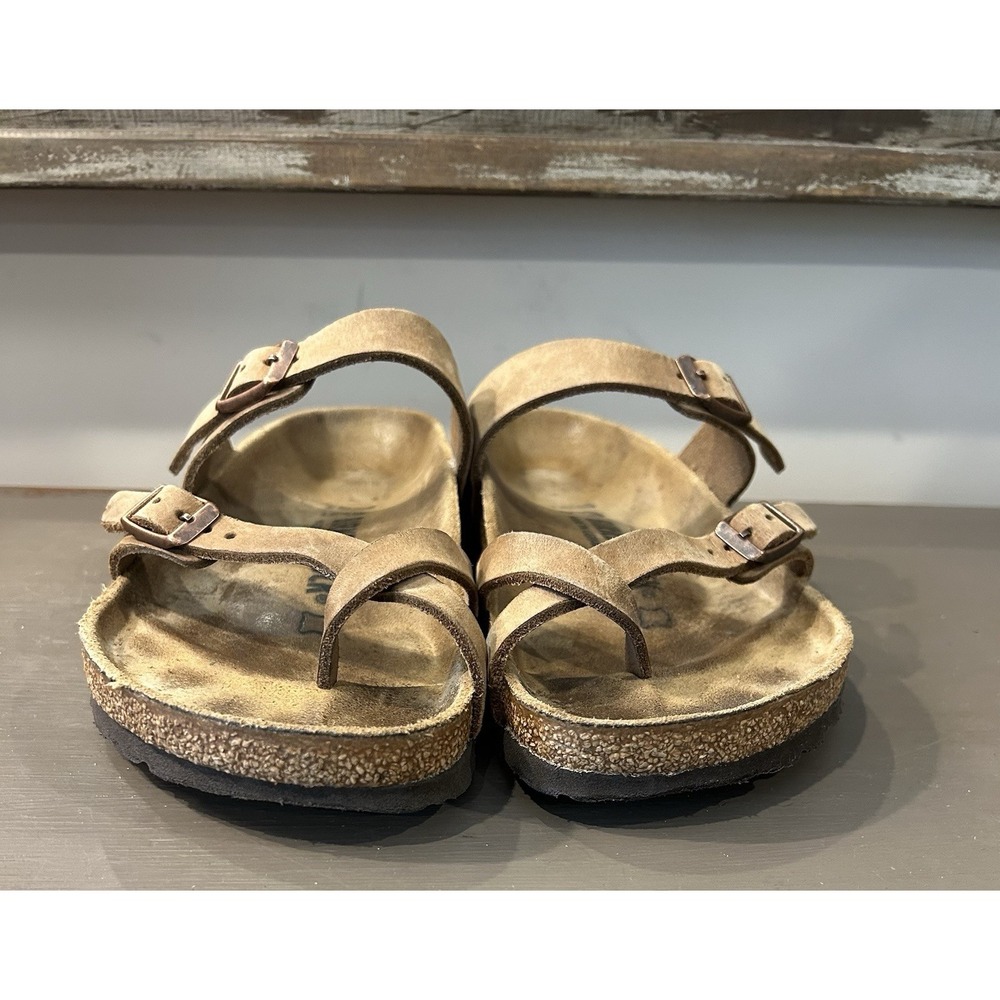 Birkenstock MAYARI Slide Sandals‎ Brown Leather Women's Size 7/38 - Picture 3 of 6